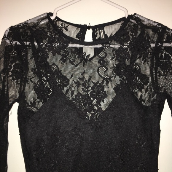 Black lacy mini dress - Picture 2 of 5